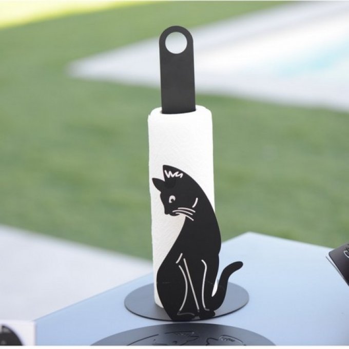Support rouleau de papier chats noir aulica
