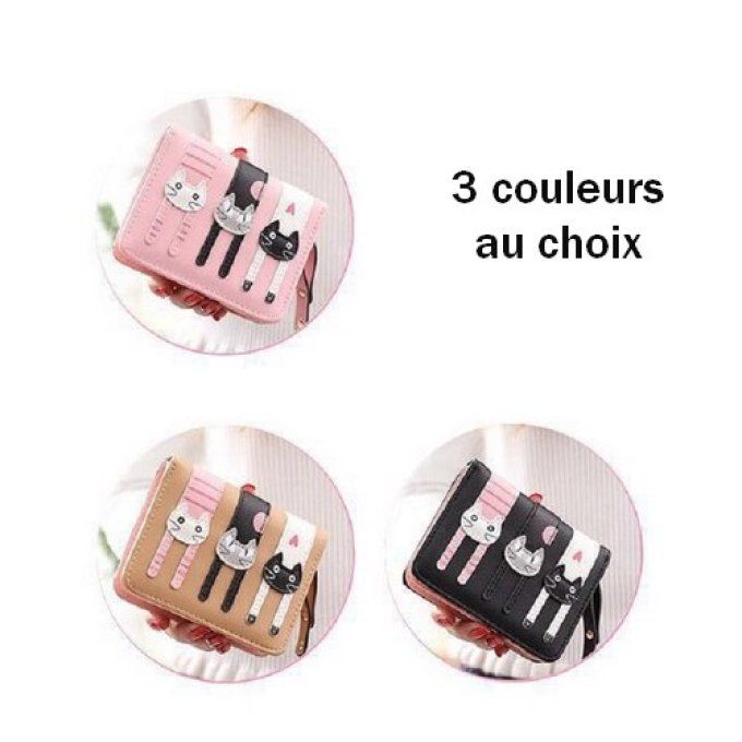 Petit porte feuille trois chats.
