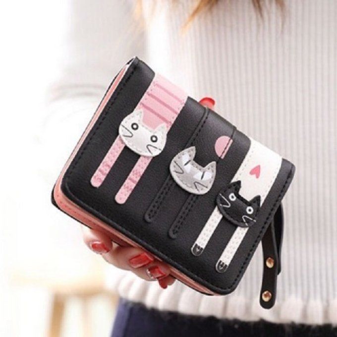 Petit porte feuille trois chats.
