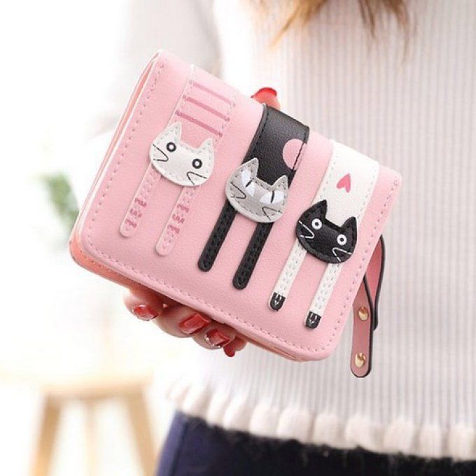 Petit porte feuille trois chats.