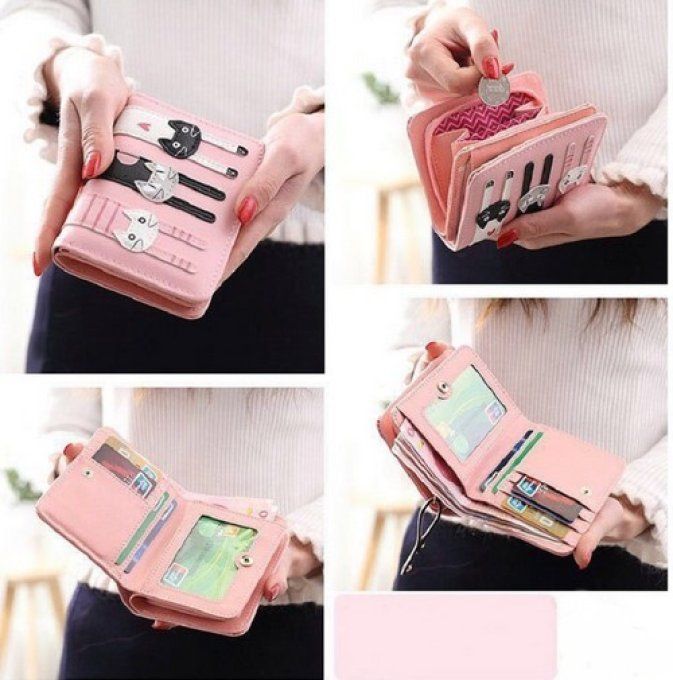 Petit porte feuille trois chats.