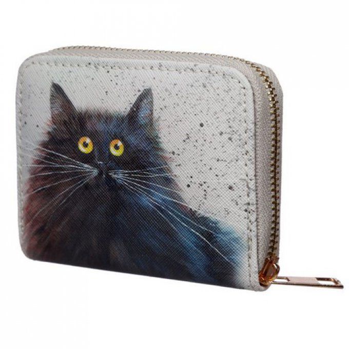 Petit Porte-monnaie à Fermeture Eclair Kim Haskins - Chat