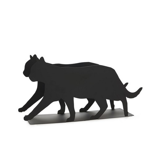 Porte-revues chat métal noir