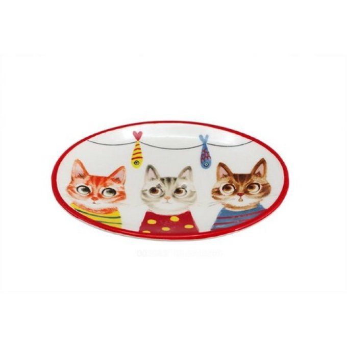 Distributeur ou porte savon Chats et poissons mikado