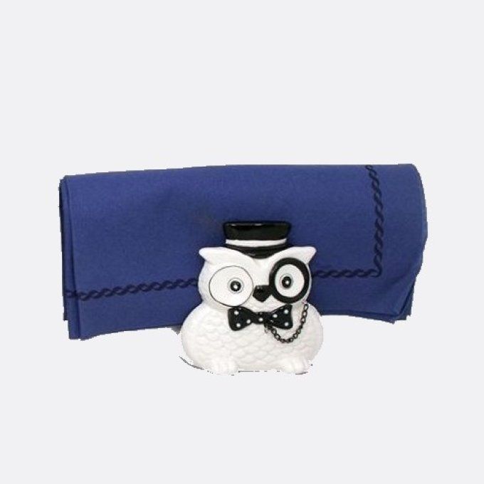 Porte serviette hibou noir et blanc 