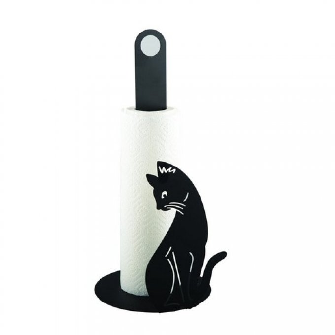 Support rouleau de papier chats noir aulica