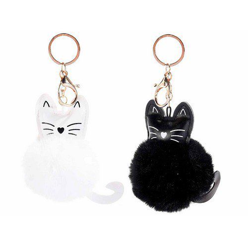 Porte Cle Bijou De Sac Chat Pompon Toutenchat