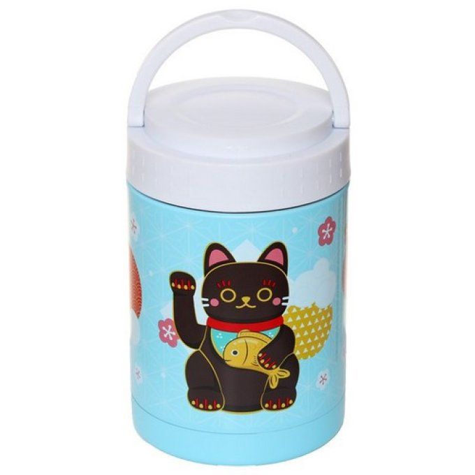  Boîte Repas en Acier Inoxydable 500ml Maneki Neko - Chat