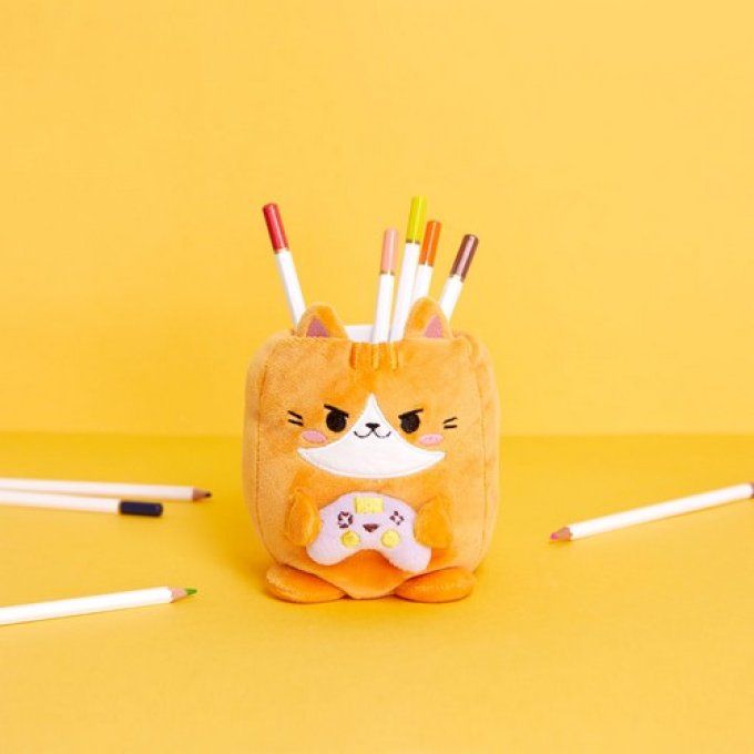 Pot à crayon chat fluffy kitty