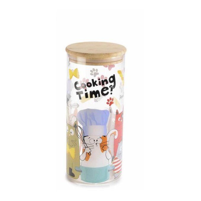 Pot en verre chats funny cats avec bouchon