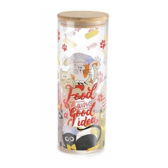 Pot en verre chats funny cats avec bouchon