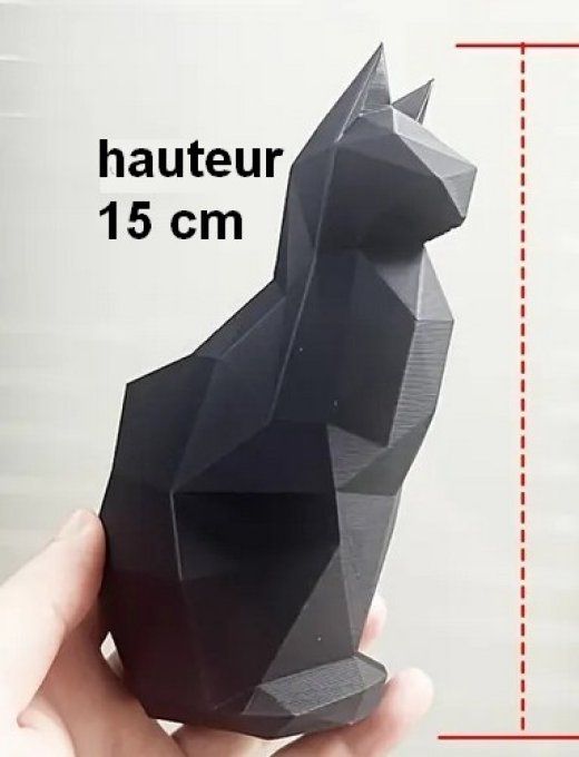 Pot à plantes chat noir assis 