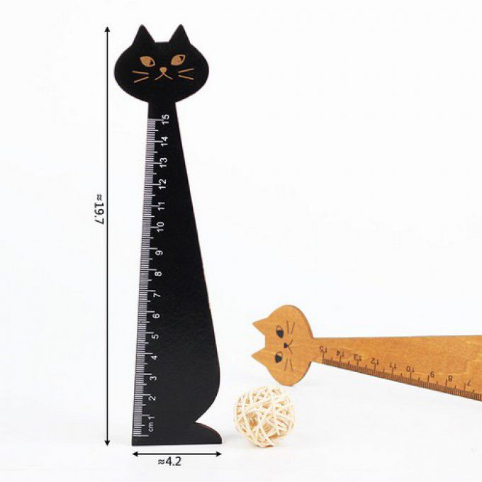 Règle en bois forme chat