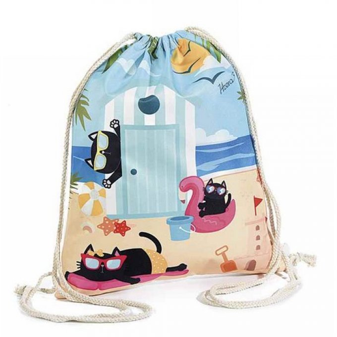 Sac à dos les chats à la plage