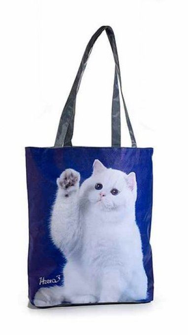 Sac cabas toile photo chat