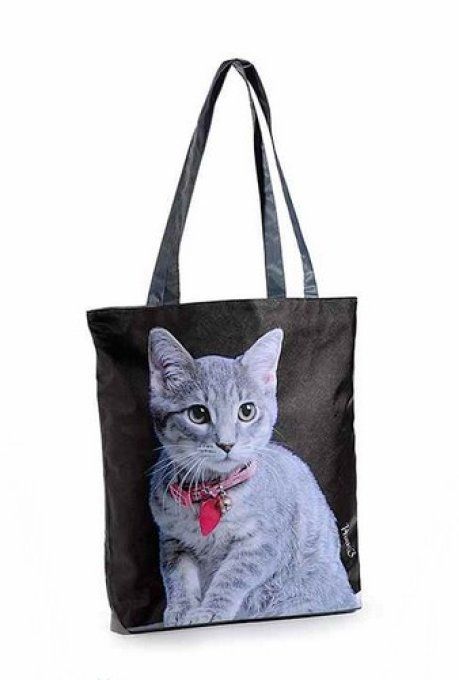 Sac cabas toile photo chat