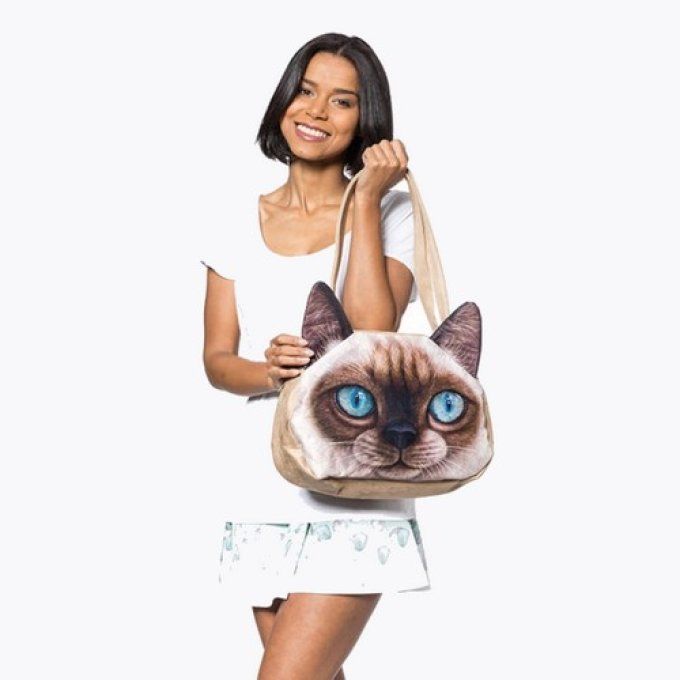 Sac à main tête de chat