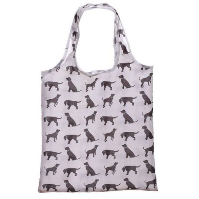 Sac Shopping Pliable - Silhouettes de chiens noirs I love my cat.