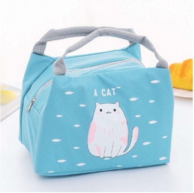 Sac isotherme toile dessin de chat