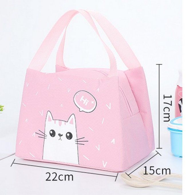 Sac isotherme toile dessin de chat