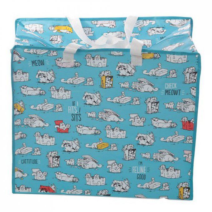 Sac à linge et rangement chat bleu simon's cat