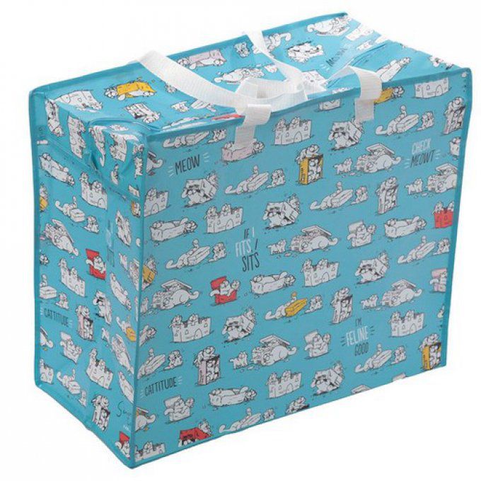 Sac à linge et rangement chat bleu simon's cat