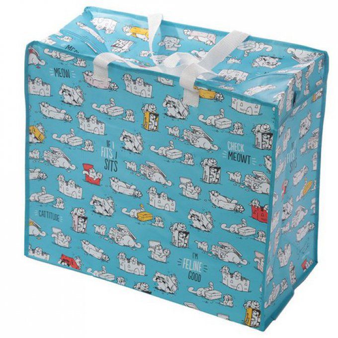 Sac à linge et rangement chat bleu simon's cat