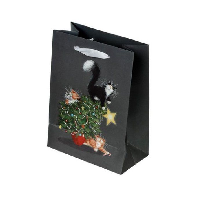 Pochette cadeau kim haskins,  les chats dans le sapin.