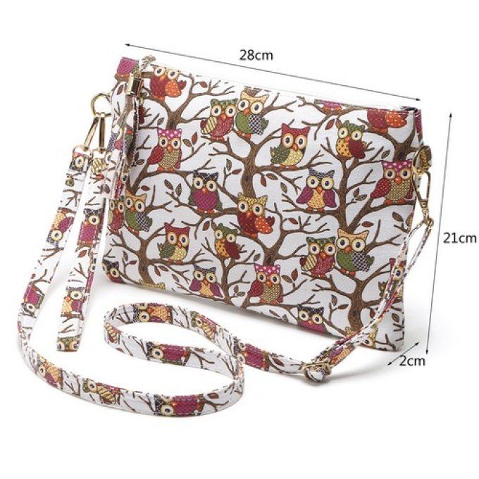 Sac pochette chouettes 