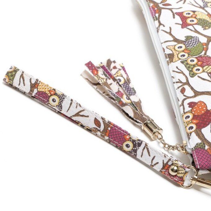 Sac pochette chouettes 