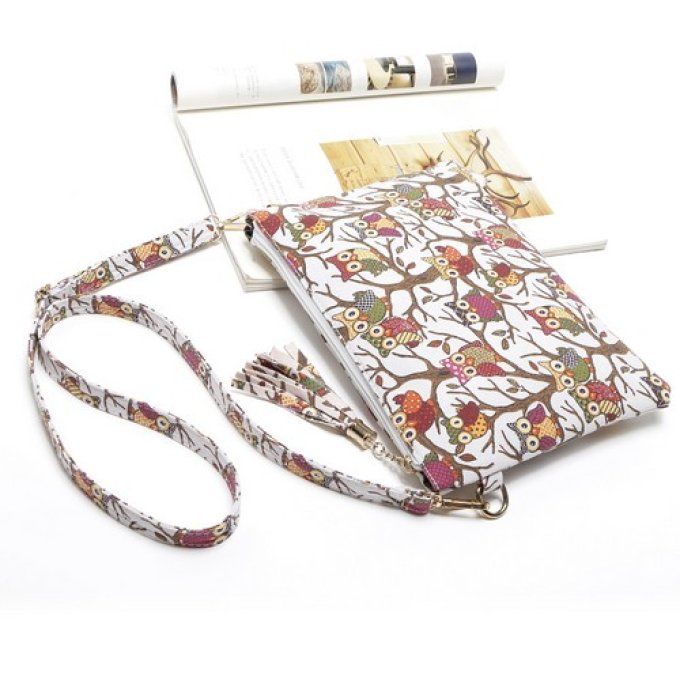 Sac pochette chouettes 