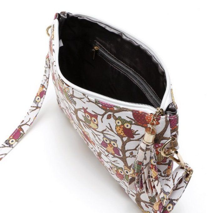 Sac pochette chouettes 