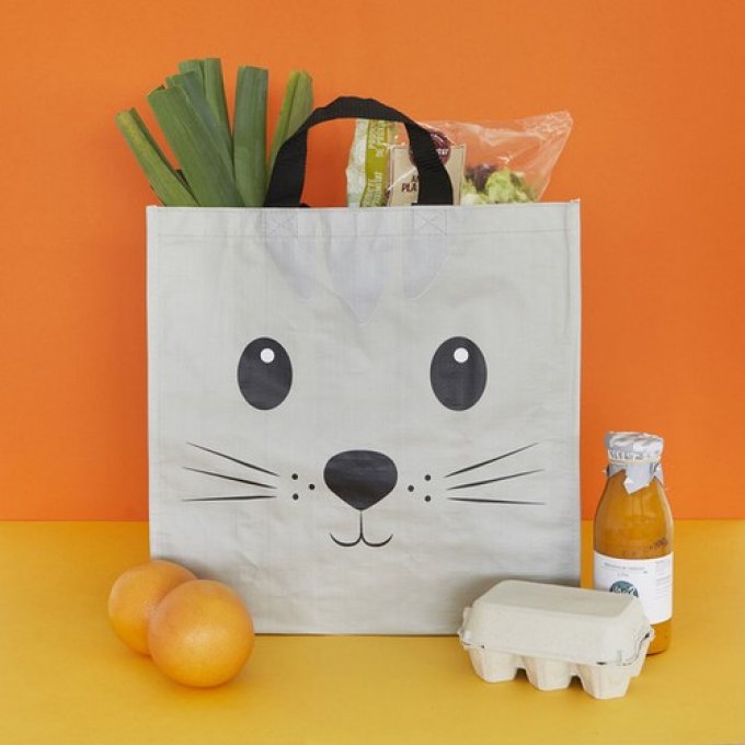 Balvi Sac pour les courses chat Kitty Couleur gris .