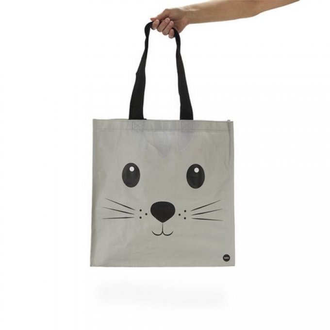 Balvi Sac pour les courses chat Kitty Couleur gris .