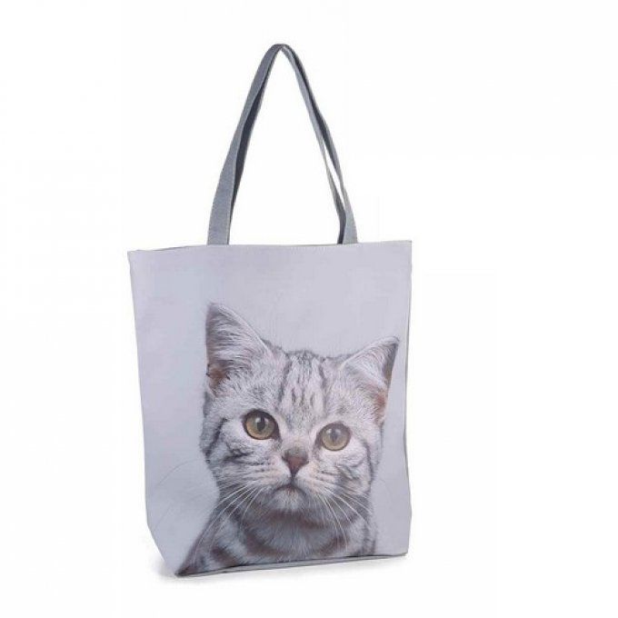 grand sac chaton gris