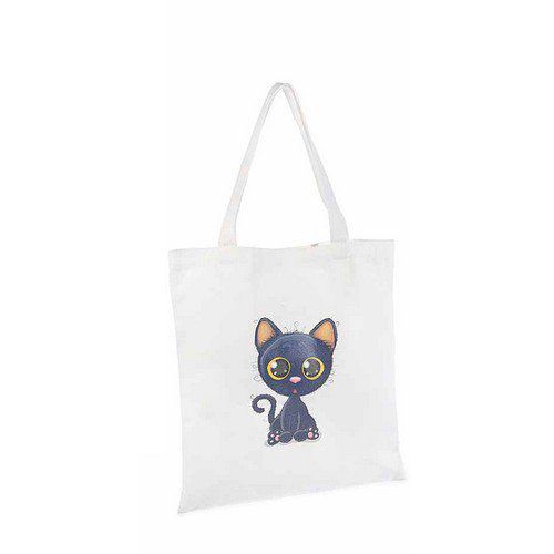 Sac En Coton Blanc Avec Imprime Chat Toutenchat Sac En Coton Blanc Avec Imprime Chat Toutenchat