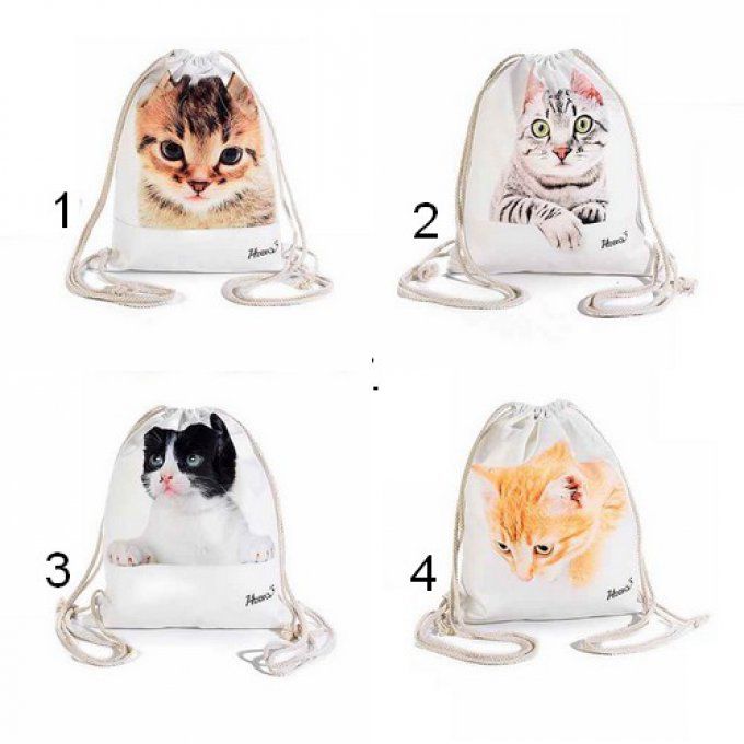 Sac à dos chatons en toile