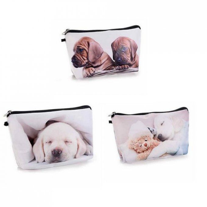 Pochette trousse décorée chien