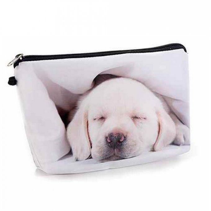 Pochette trousse décorée chien