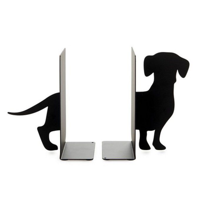 Balvi Serre-livres chien Teckel noir en métal.
