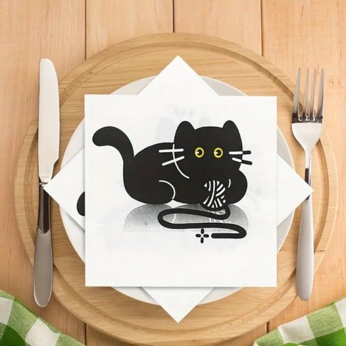 Paquet de serviettes papier chats 