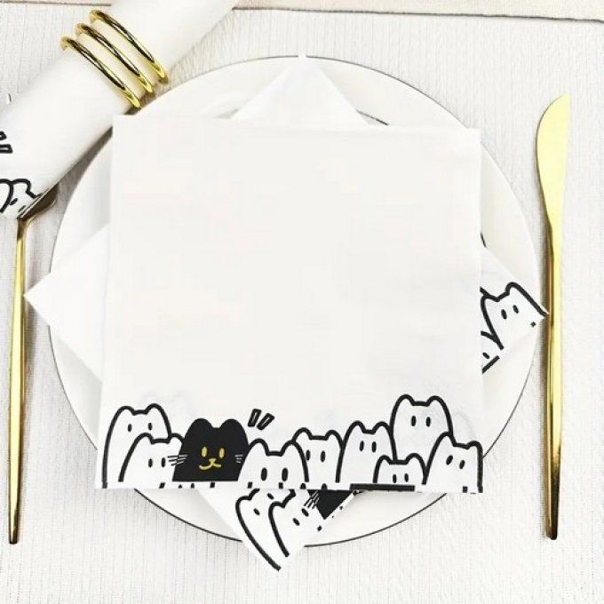 Paquet de serviettes papier chats 