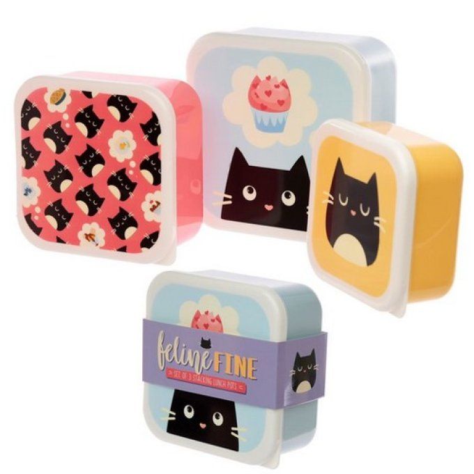 Set de 3 Boites Repas M/L/XL Feline Fine - Chat