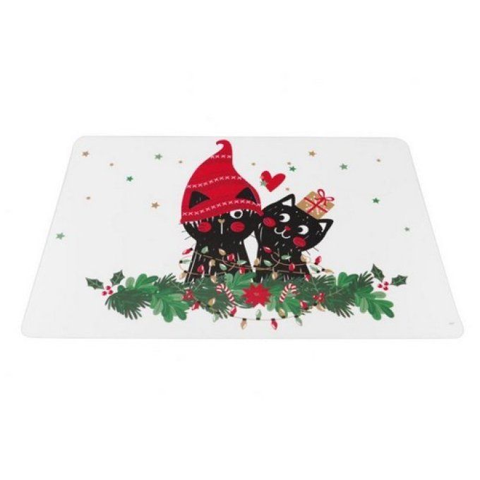 Set de table lavable noël chats luty  .