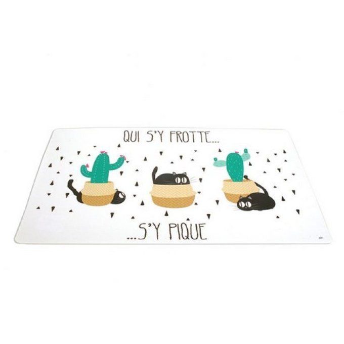 Set de table chat noir et cactus collection chactus.