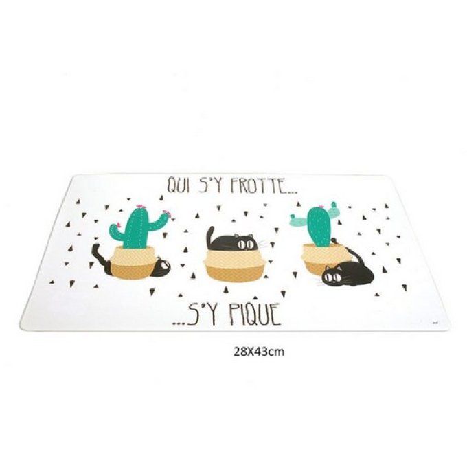 Set de table chat noir et cactus collection chactus.