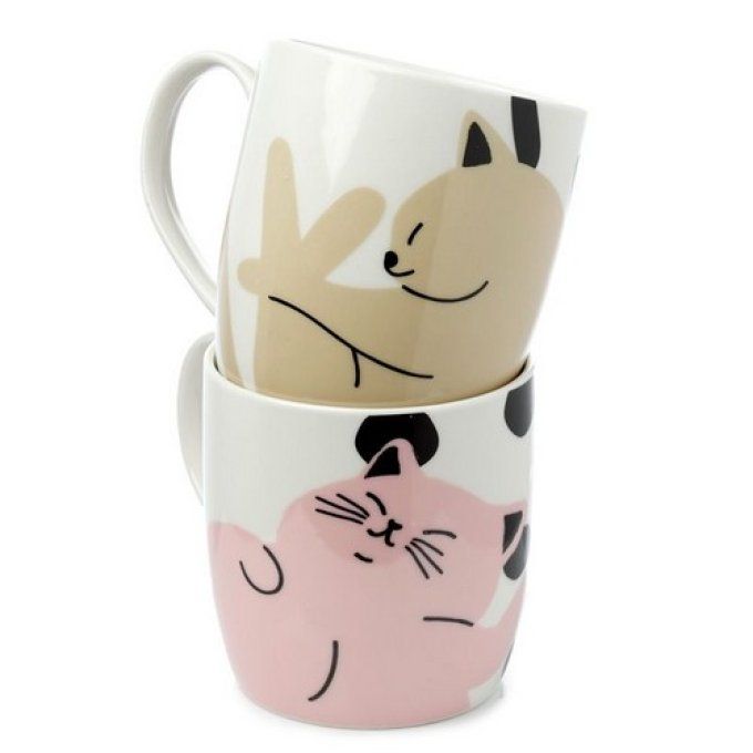 Set de 2 tasses chats cat life