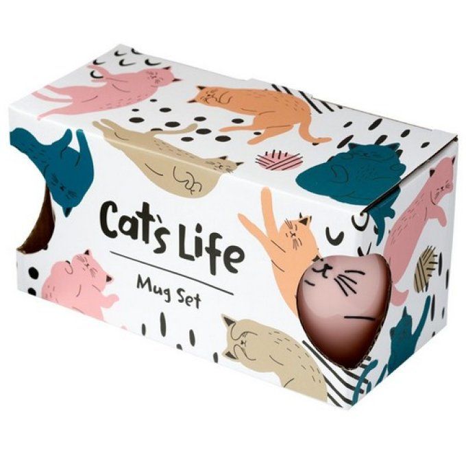 Set de 2 tasses chats cat life