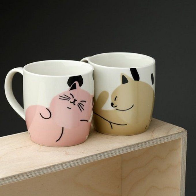 Set de 2 tasses chats cat life