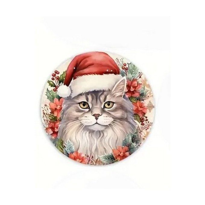 Sous-verre chats de noel en bois.